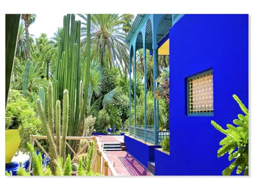 Hexoa Tableau Jardin Majorelle - Made in France - Toile imprimée 120x80