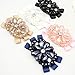 Douqu 2Pcs Grosgrain Ribbon Handmade Beaded Rhinestone Crystal Bowknot Shoe Buckle Bridal Wedding Party Fashion Wild Removable Flower Shoe Clips (Navy Blue)