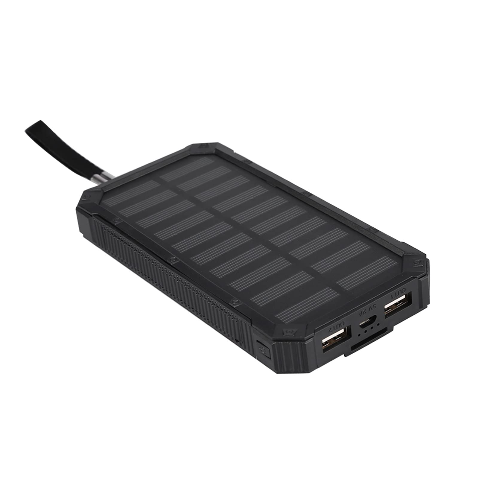 GOTOTOP Banco de Energía Solar Cargador Externo Solar Portátil con 2 Puertos de Salida, 2 Modos de Carga (Solar + USB) para Acampar Android iOS(Naranja)