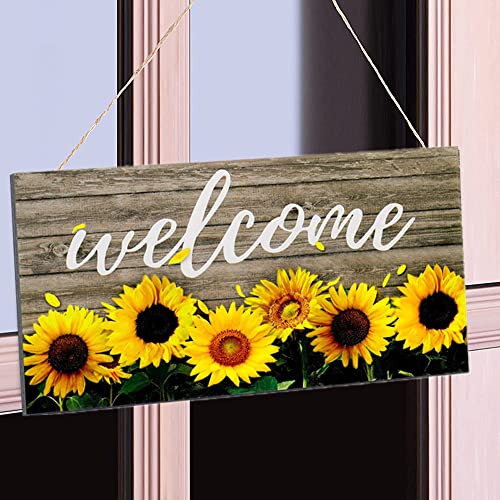 Wooden Home Sign Plaque Welcome Hanging Door Decor Wall Decor with Rope for Home Bar Pub Party Decoration Rustic Door Sunflowers Plaque Accessory Gift 11.4" x 6" - Cosy Home Interiors Wooden Home Sign Plaque Welcome Hanging Door Decor Wall Decor with Rope for Home Bar Pub Party Decoration Rustic Door Sunflowers Plaque Accessory Gift 11.4" x 6" - Image 4