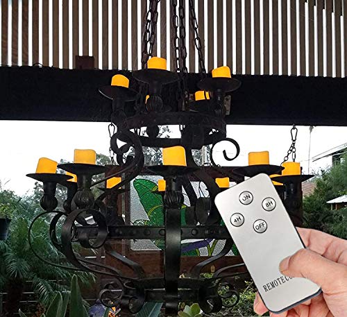 Homemory Timer Remote Control Flameless Votive Candles, 12Pack Long Lasting Flickering Battery Operated Tealight For Wedding, Table, Festival, Halloween, Christmas Decorations-(Warm Yellow) #TOP3