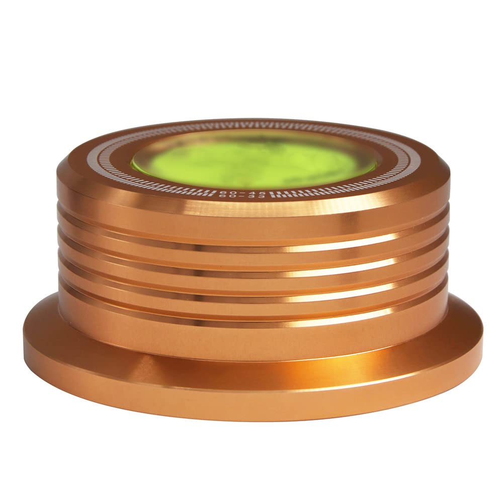 Tenlysound Record Stabilizer Weight LP Weight 10.5Oz Turntable Weight Bubble Level 60Hz Speed Measure Strobe Scale Record Puck Aluminum Vinyl Clamp