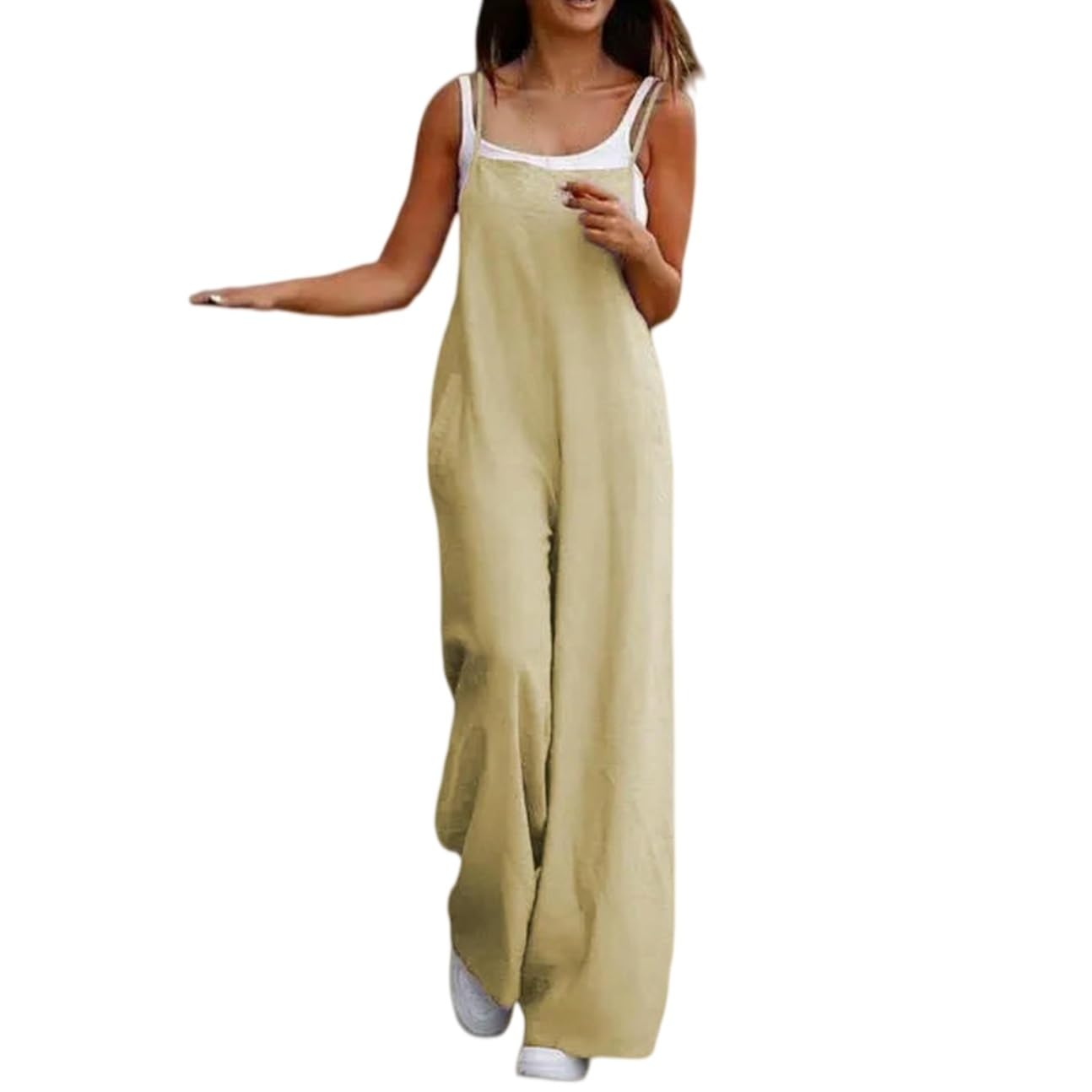 Salopette Donna Estiva,Tuta Intera Casual da Donna Taglie Forti con Eleganti Spalline.