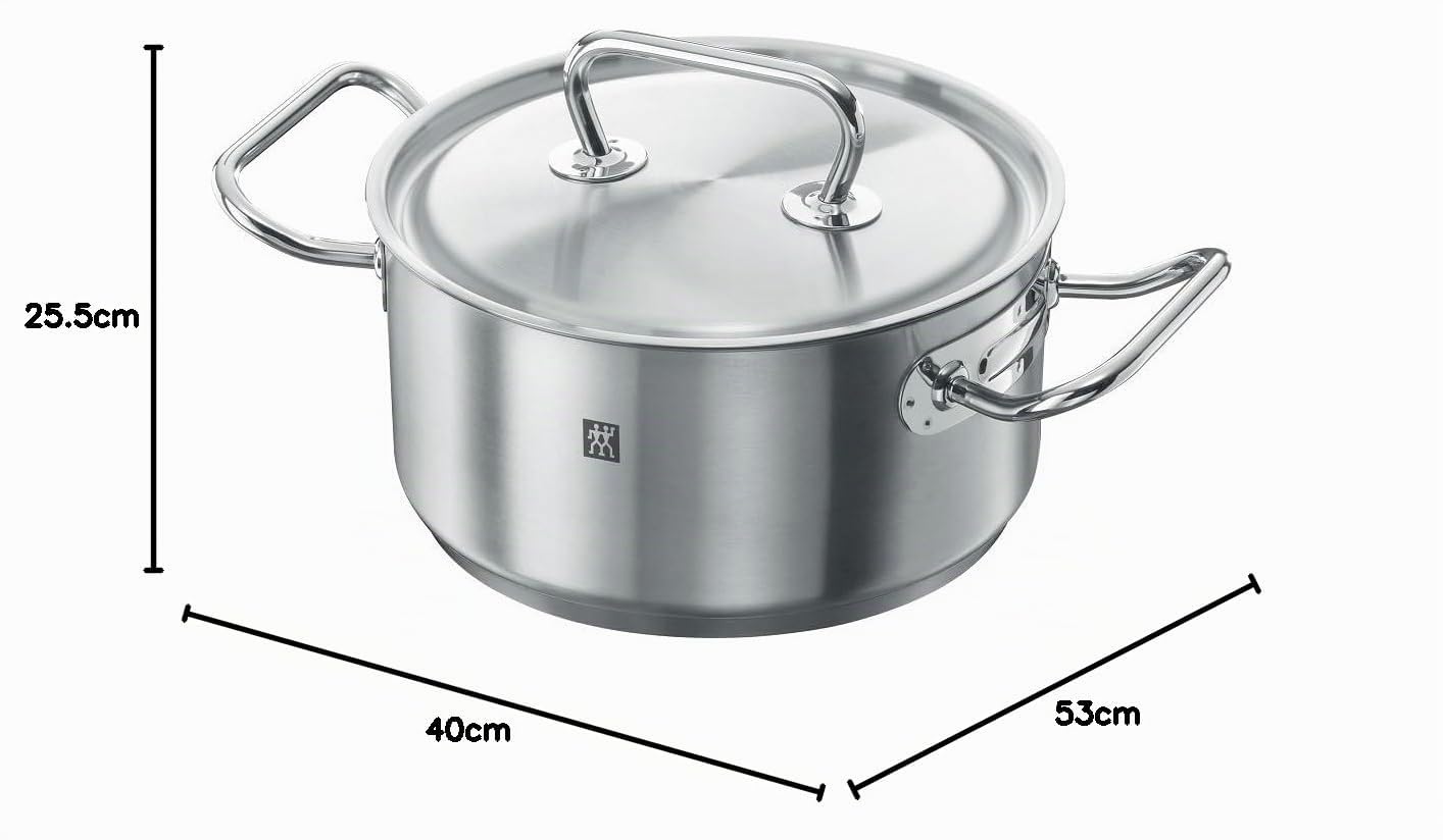 ZWILLING TWIN Classic batteria di pentole 5 pezzi, adatta all’induzione, non rivestita, acciaio inox, argento