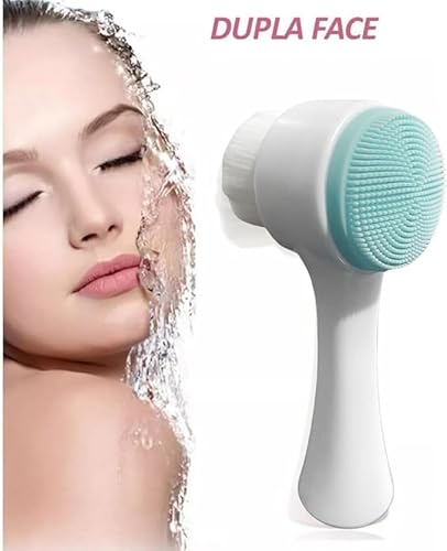 Generic Escova Facial 2 em 1, Limpeza Profunda da Pele, Queratina, Silicone, Massagem Manual Super M