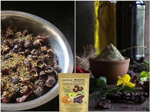 Image of Amla Reetha Shikakai Herbal Hair Wash Powder, 100% Natural Formula, Chemical Free, Banefical and acient formula for Hair Fall, Dandruff & Split Ends Tretment from acient time