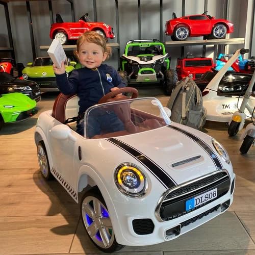 Image of Kawaii Kids AMR GT Battery Operated Sports Car for Kids with Music & Light for 1 to 5 Years Kids | Manual Plus Remote Control | 12V Battery (Mini Cop, White)