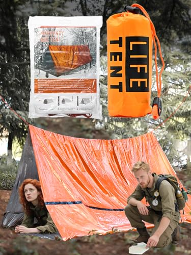 Tents, 96'x59' Dual-Sided Orange/Silver Shelter with Large...