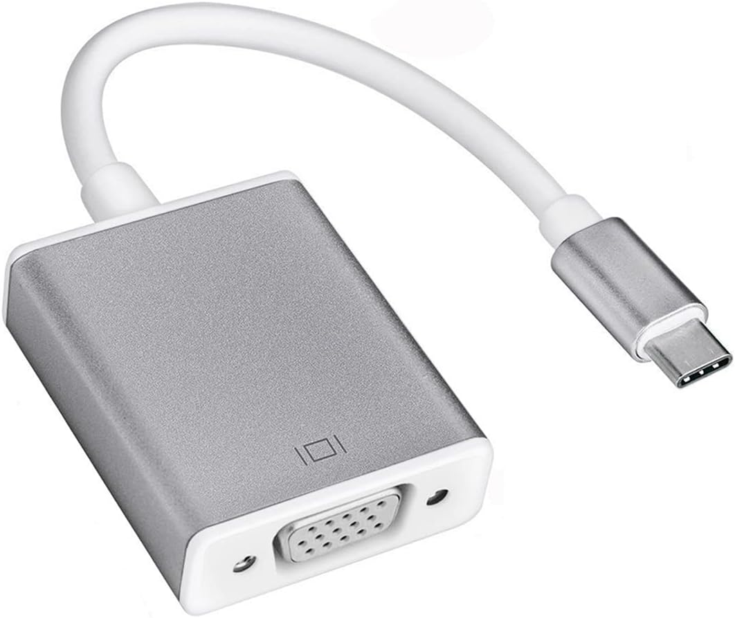 USB C to VGA Adapter, 1920x1200 Resolution, Plug & Play, Compatible with Mac OS, Windows, Chromebook, iPad Pro, Surface Book 2, HP Elitebook, Acer Switch Alpha 1