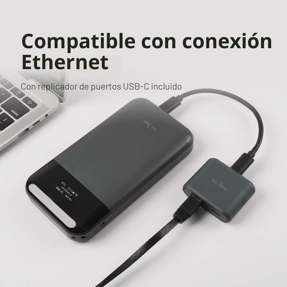 GL.iNet GL-E750V2 (MUDI) Punto de Acceso Wi-Fi portátil 4G LTE para Viajes | Dispositivo de Punto de Acceso Móvil, OpenWrt, OpenVPN, WireGuard, Tor, 7000mAh, Versión Global