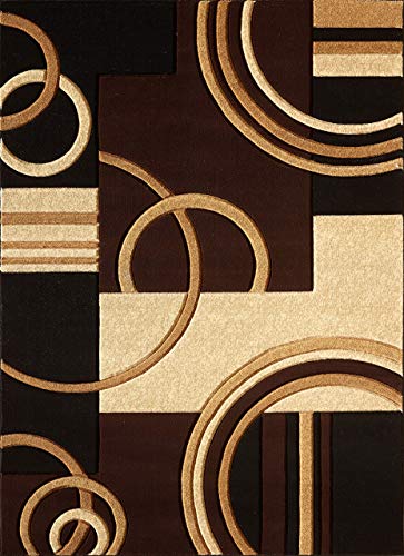 GLORY RUGS Area Rug 2x3 Door Mat Brown Geometric Soft Floor Carpet with Premium Fluffy Texture for Indoor Living Dining Room and Bedroom Area