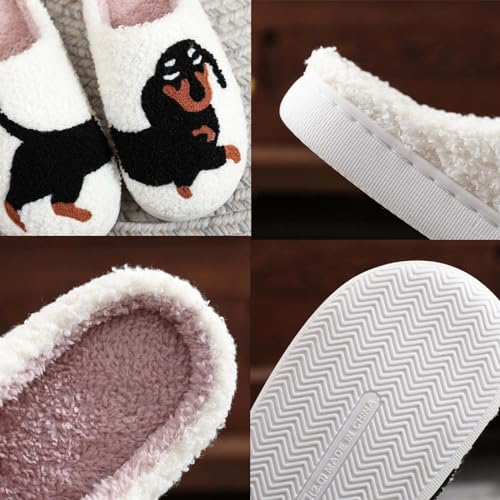 Image of Highland Cow Slippers for Women Plush Scottish Highland Cow Animal Slippers Warm Non Slip Home Indoor Slippers
