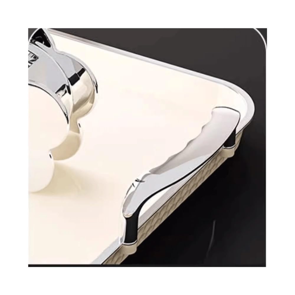 vassoio portaoggetti Vassoio for la casa bianco crema for tazza da tè rettangolare for spuntini di frutta in plastica lusso leggero for succhi al latte for feste