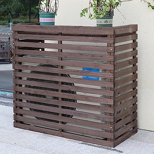 Outdoor Privacy Fence Screen Cover for Air Conditioners and Heat Pumps, Decorative Wood Protector