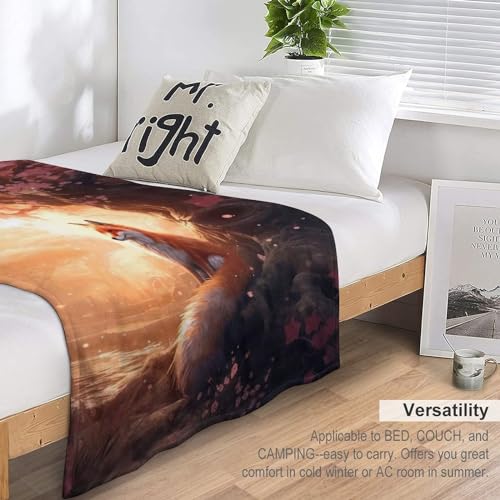 Couverture renard en flannel de qualité supérieure et housse de fauteuil douce