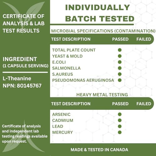 300mg L Theanine Capsules OrganiMAXX. Highest Potency Single Capsule L-Theanine Supplement. 120 Count L'theanine For Anxiety Relief, Stress Relief, Sleep Support And Relaxation. Made In Canada, GMO Free, Gluten Free & Vegan Friendly — view 6