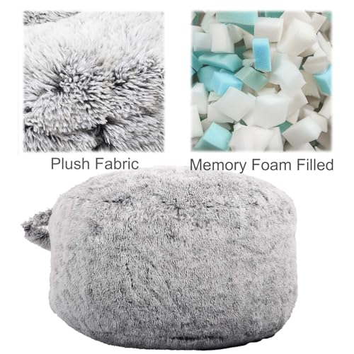 Image of Bean Bag Chairs, Memory Foam Stuffing Bean Bag Chair for Adults /Teens /Kids, Plush Faux Fur Lazy Sofa Furniture with Removable High-Rebound Memory Foam for Living Room Bedroom College Dorm