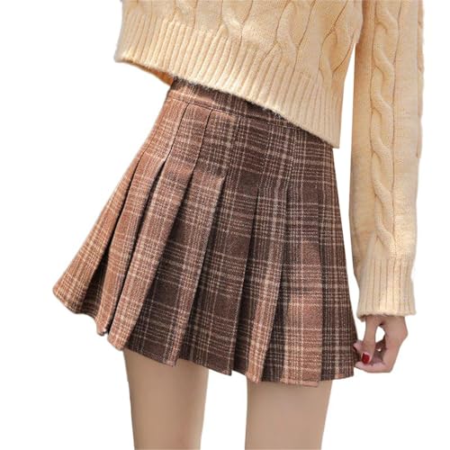 Women's Party Wool High Waisted Pleated Skirt A-Line Slim Fit2