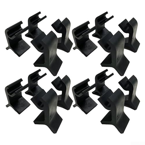 Hosrivae 16 Pcs TPR Kitchen Tray Brackets Stackable Oven Rack Spacers Cooling, Space Saving Organizer Home Cooking, Blue and Black(16pcs Black)