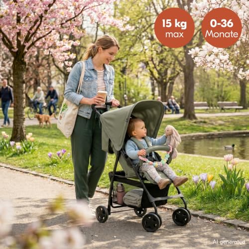 hauck federleichter Reisebuggy 5,9 kg schnell klappbar, Sport Olive – Ansicht 2