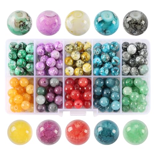 Cuentas de Piedras Abalorios Piedras Seguridad 8x8mm Piedras Preciosas Redondas 200pcs Piedras Preciosas de Colores Mezclados Respetuosas para Pulsera DIY Collares Fabricación