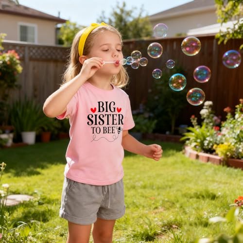 Image of Big Sister Shirt for Girls Toddler Kids Pregnancy Announcement Promoted to Big Sis T-Shirt Summer Short Sleeve Top