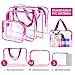 3Pcs Crystal Clear PVC Travel Toiletry Bag Kit for Women Men, Waterproof Vinyl Organizer Clear Makeup Bags with Zipper Handle Straps, Cosmetic Bag Pouch Carry on Airport Airline Compliant Bag Handbag