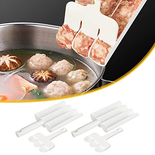 2 Piezas Kitchen Meatball Maker, Triple Máquina para Hacer Albóndigas, Cuchara con Pala de Corte,...