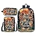 Produktbild kinderrucksack 3D Gedruckt Dinosaurier Computertasche,Schultasche Set Lässiger Rucksack + Lunchpaket + Federtasche Verschleißfest Geeignet Schule Geh raus Reisen