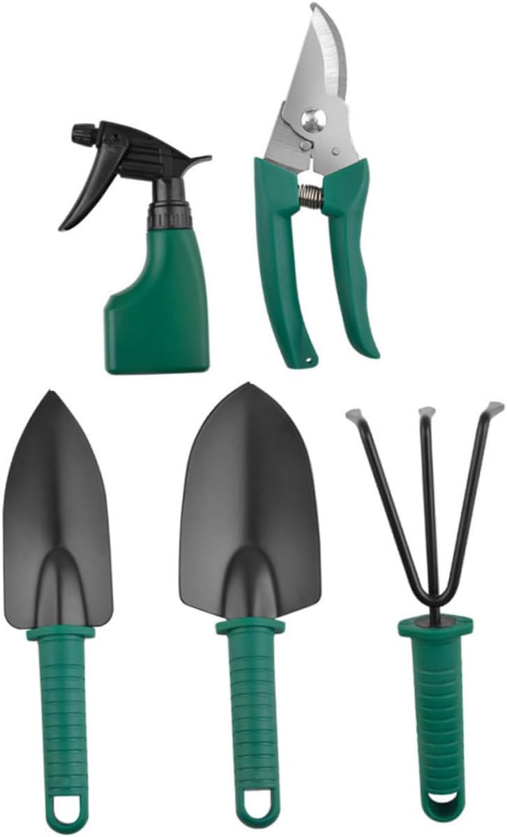SHERCHPRY Heavy Duty Stainless Steel Gardening Tool Set with Shovel, Rake, Pruning Shears, and Portable Storage Case for Outdoor Planting and Garden Maintenance
