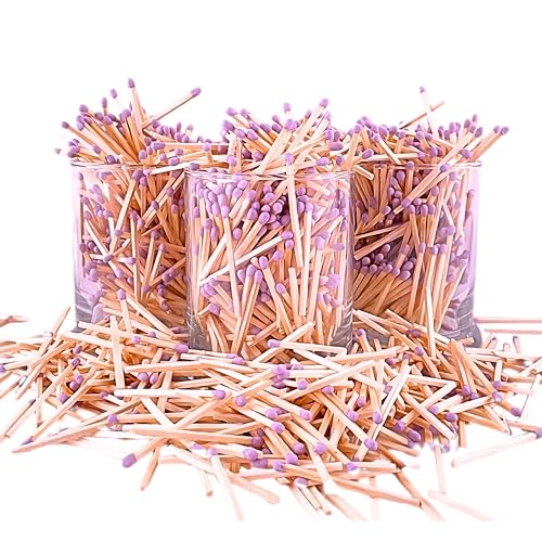Image of 500 Count | 2 inch Purple Matches | Strikers Included | Color Tip Wooden Match | Refill for Matchstick Jars, Candle Display, Holders & Bottles | 2 in inches Long