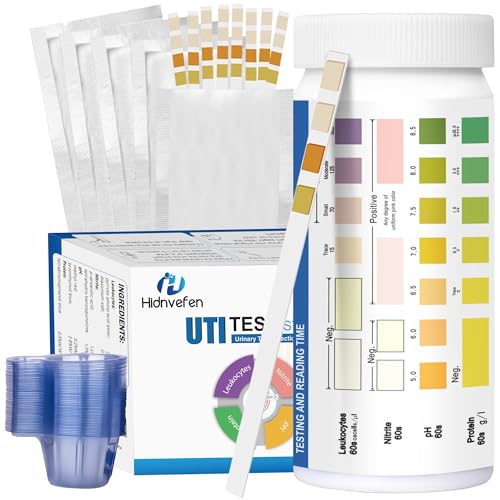 4-in-1 UTI Test Strips Full Panel Urinary Tract Infection Test Kit at Home for Women Men Kids Urinalysis Leukocytes Nitrites PH Protein Urine Strip for UTI and Bladder