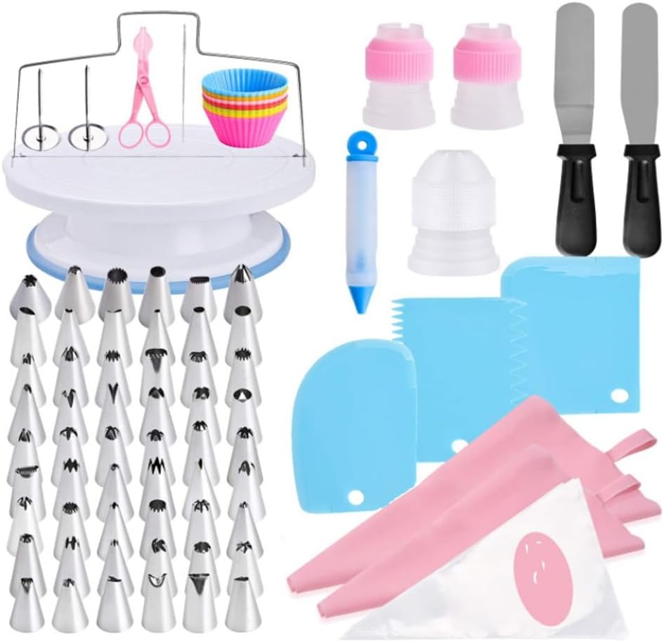 Baking Tools 106 Piece Flower Mounting Set Cake Decoration Tool Turntable