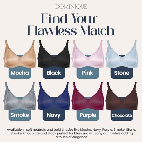 Image of Dominique Mystique Minimizer Bra #7000 - Seamless Full Figure Underwire Lingerie for Women, Smooths & Shapes