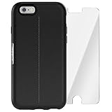 OtterBox Strada Series Limited Edition + Alpha Glass Case for iPhone 6/6s (ONLY) - Retail Packaging - Onyx (Black/Black Leather)