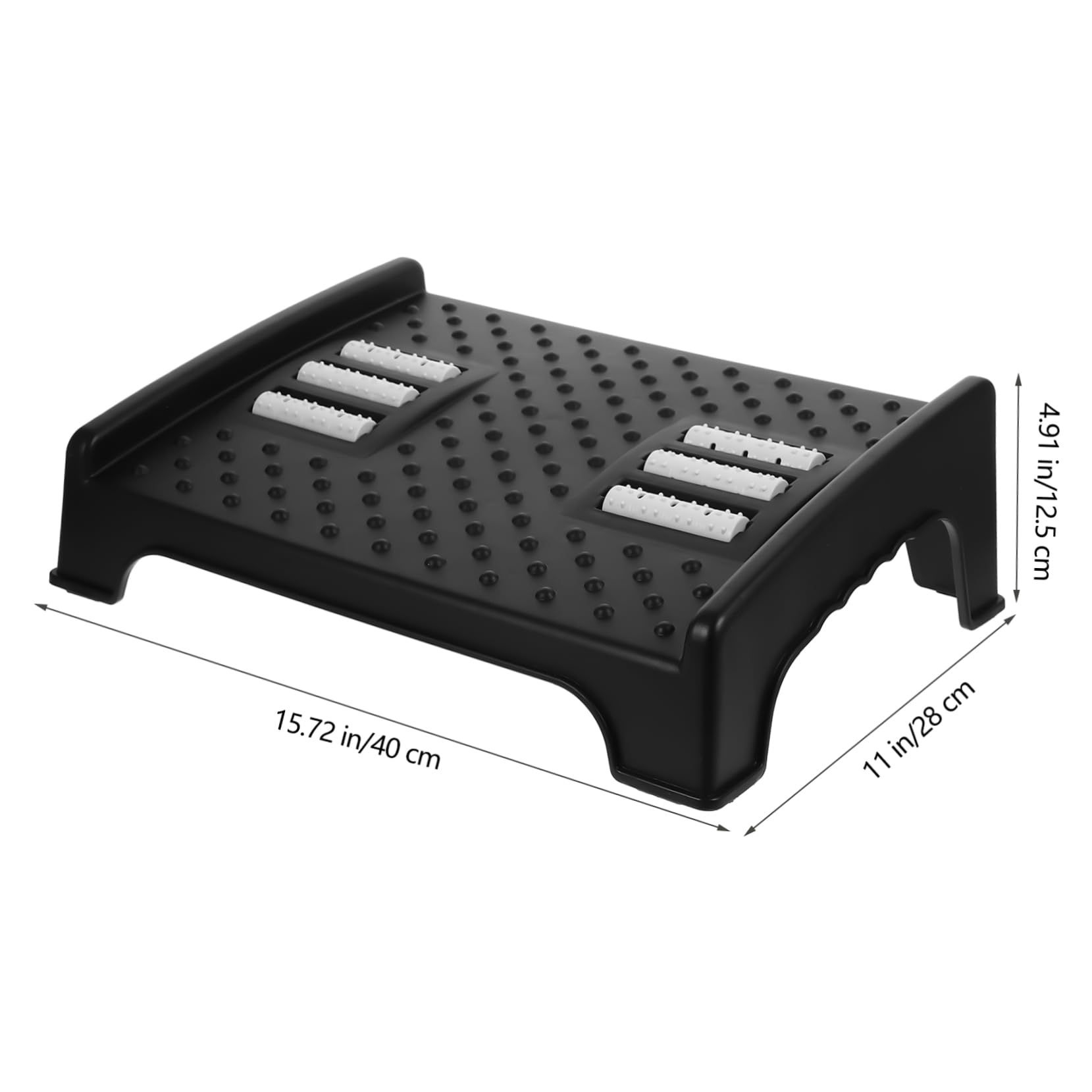 DOITOOL Poggiapiedi Ergonomico Supporto Stabile per Postura Seduta Corretta Nero in Plastica e Design Antiscivolo per Ufficio Sotto Scrivania