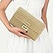 Imagen de TOFBS Bolso de Paja para Mujer Verano Bolso de Mano Elegante Bolsa de Noche Ratán Sobre Embrague para Viaje Fiesta Vacación
