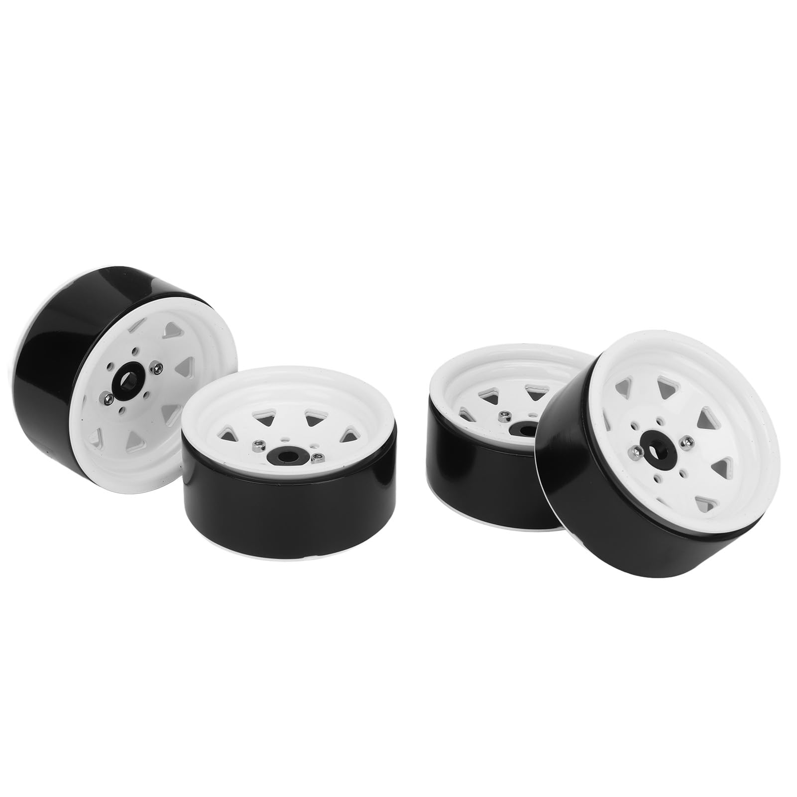 4 szt. 1,9 cala felgi RC uniwersalne dopasowanie mocne wsparcie 8 szprych zestaw obręczy koła dla Axial SCX10 SCX10 II SCX10 III (Biały)