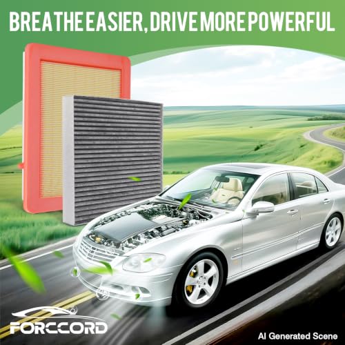 Image of Cabin & Engine Air Filter Fit for 2016-2020 Buick Envision L4 2.0L, 2017-2020 Envision L4 2.5L Activated Carbon Cabin Filter Replace#CF11966 22971580 Car Accessories