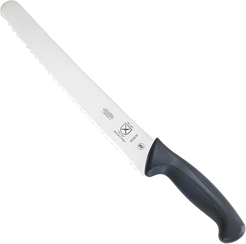 Miniatura 1 de Mercer Culinary M23210 Millennia mango negro borde ondulado de 10 pulgadas de ancho cuchillo para pan