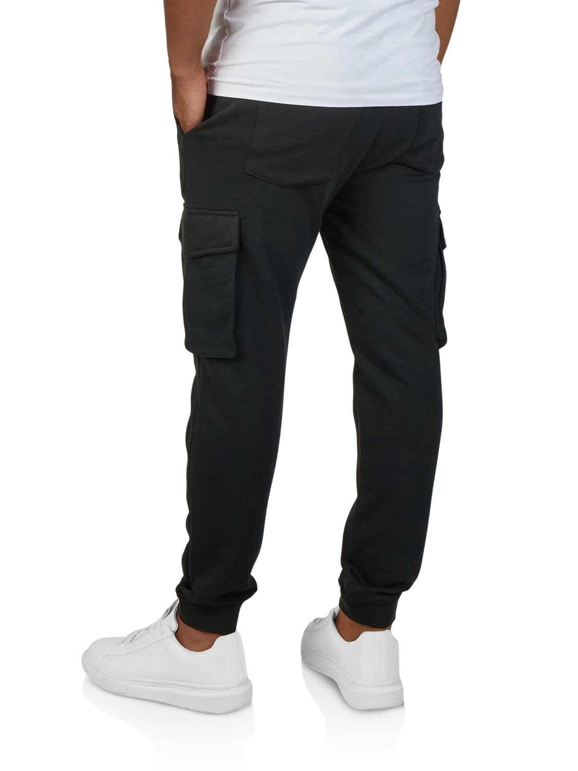 riverso RIVLoris Pantalon de jogging cargo long en coton pour homme Coupe droite Pantalon de sport Pantalon de loisirs Poches Rouge Bleu Noir Vert S M L XL XXL 3XL 4XL 5XL