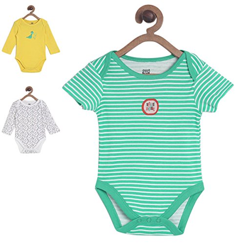 Image of miniklub Boys Pack of 3 Printed Bodysuits
