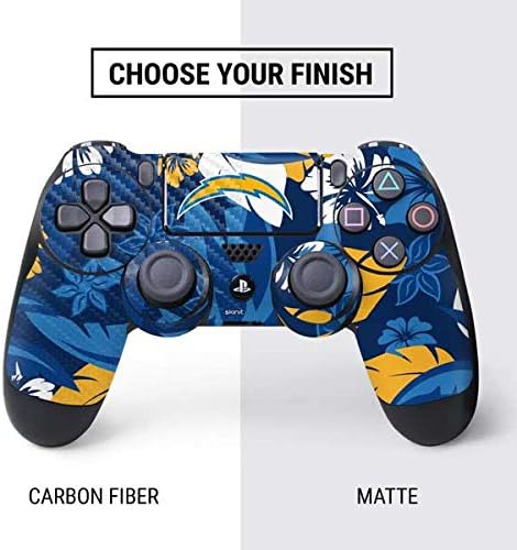 Vista 8 de Skinit - Skin para juegos para PS4 Pro/Slim Controller – licencia oficial NFL Los Angeles Chargers Retro Logo