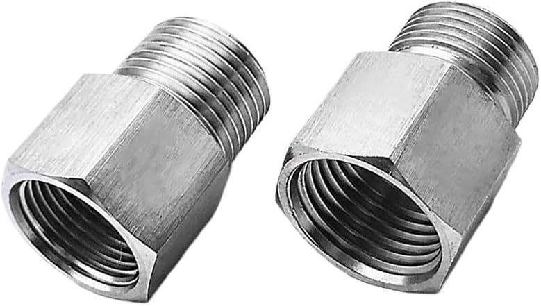 1pcs M10/14/20 1/8" 1/4" 3/8" 1/2" BSPT NPT Female Male Stainlessl Reducer Bushing Pipe Fitting Connector Coupler High Pressure Gauge(1l4 NPT Female,1l4 NPT Male)