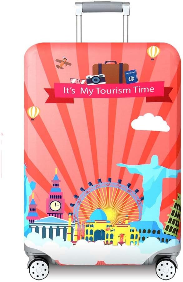 YEKEYI Travel Suitcase Protector Zipper Suitcase Cover Washable Print Luggage Cover 18-32 Inch