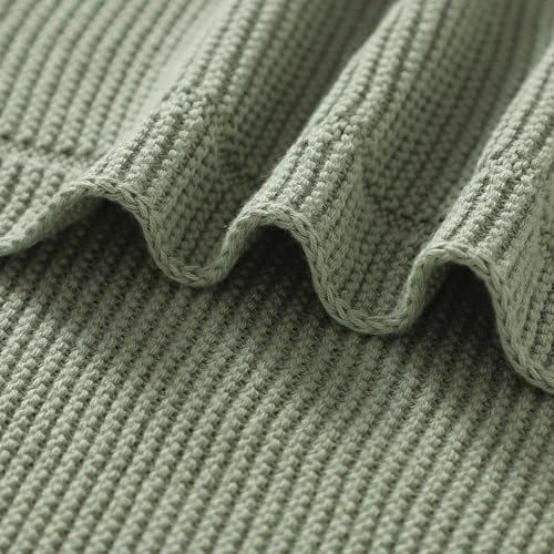 Image of Baby Blanket 30 x 40 Inch Soft Knit for Boys & Girls Cotton Nursery Swaddling Blankets Toddler Knitted Crochet Receiving Crib