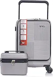 Kit Mala Bordo Notebook Rodas 360° Antifurto Frasqueira P (Grafite)