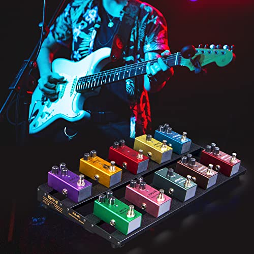 Guitar Pedal Board, Aluminium Alloy 2.2Lb Light Pedal Board 19.0×9.6×1.7 Inch Black Pedalboard With Hook & Loop Tapes Big Enough For 8-12 Pedals And Durable #TOP6