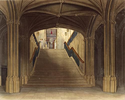 Impressions d'art mural un escalier du château de Windsor Charles Wild affiche premium