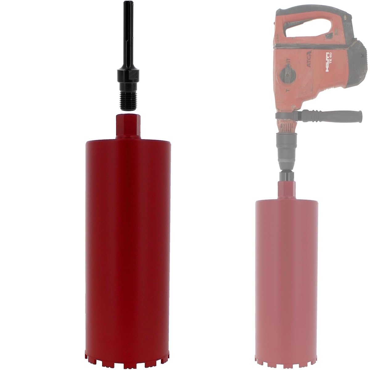 Couronne diamant Ø 162 mm avec adaptateur perceuse et perforateur SDS-max